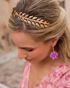Accessoires Pour Cheveux-Polin et moi Bandeau feuille Daria Or
