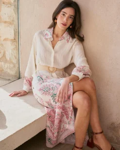 Maternité|Robes Et Combinaisons-Polin et moi Basilia Robe chemise Cru