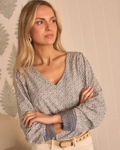 Chemisiers Et Chemises-Polin et moi Belisa Flowers Blouse Crème