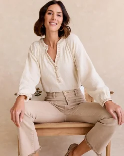 Chemisiers Et Chemises-Polin et moi Berenice Neckline Blouse Cru