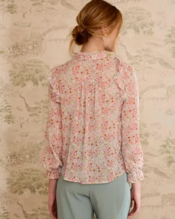 Chemisiers Et Chemises-Polin et moi Blouse à volants Orian Vertd’eau