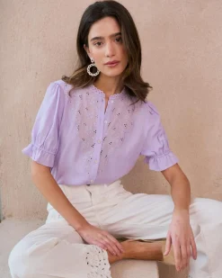 Chemisiers Et Chemises-Polin et moi Blouse à volants Zelicia Lilas