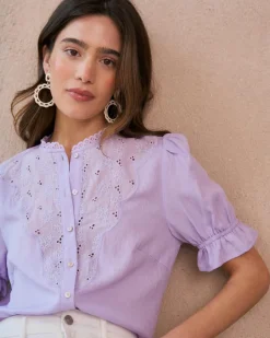 Chemisiers Et Chemises-Polin et moi Blouse à volants Zelicia Lilas