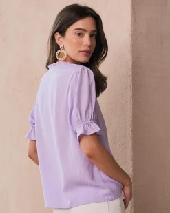 Chemisiers Et Chemises-Polin et moi Blouse à volants Zelicia Lilas