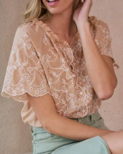 Maternité|Chemisiers Et Chemises-Polin et moi Blouse avec broderie Martha Chameau