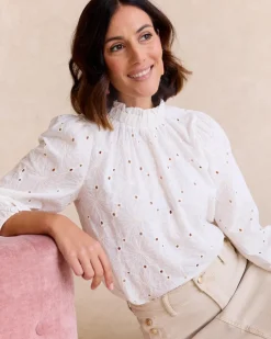 Chemisiers Et Chemises-Polin et moi Blouse brodée Francesca blanc