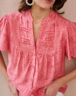 Maternité|Chemisiers Et Chemises-Polin et moi Blouse Broderie Niméa corail