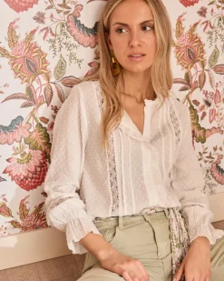 Maternité|Chemisiers Et Chemises-Polin et moi Blouse broderie Sabrina BLANC