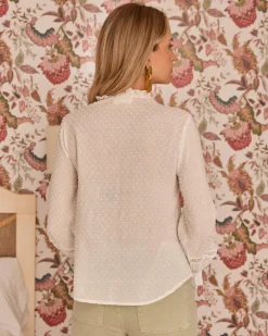 Maternité|Chemisiers Et Chemises-Polin et moi Blouse broderie Sabrina BLANC