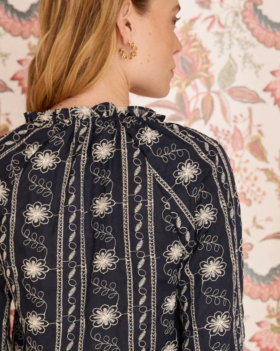 Chemisiers Et Chemises-Polin et moi Blouse Flores Sol Marin