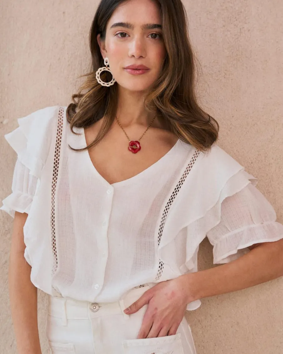 Chemisiers Et Chemises-Polin et moi Blouse Gala unie blanc