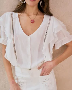 Chemisiers Et Chemises-Polin et moi Blouse Gala unie blanc