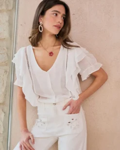 Chemisiers Et Chemises-Polin et moi Blouse Gala unie blanc