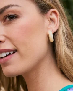 Joaillerie-Polin et moi Boucles d’oreilles créoles Léa blanc