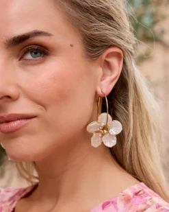 Joaillerie-Polin et moi Boucles d’eilles créoles avec fleur Or