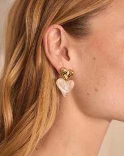 Joaillerie-Polin et moi Boucles d’eilles cœur rubis Or