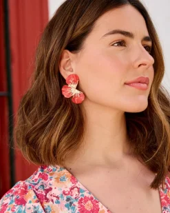 Joaillerie-Polin et moi Boucles d’oreilles demi-grain corail