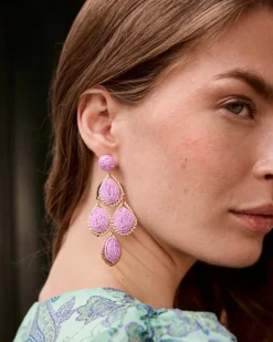 Joaillerie-Polin et moi Boucles d’oreilles en raphia Lilas