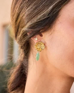 Joaillerie-Polin et moi Boucles d’oreilles fleur de gala Menthe