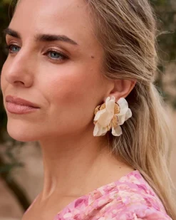 Joaillerie-Polin et moi Boucles d’oreilles fleurs ludiques Cru
