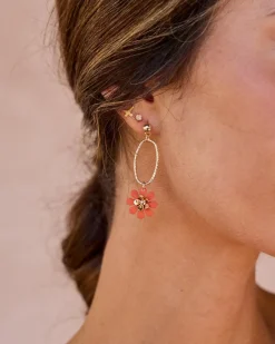 Joaillerie-Polin et moi Boucles d’oreilles Flor Tourne ORANGE