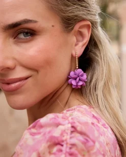Joaillerie-Polin et moi Boucles d’oreilles pendentifs fleur bougainvillée