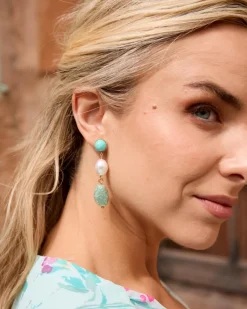 Joaillerie-Polin et moi Boucles d’oreilles pierres de mimosa Turquoise