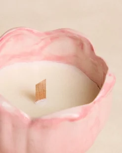 Domicile-Polin et moi Bougie parfumée tulipe en céramique Rose