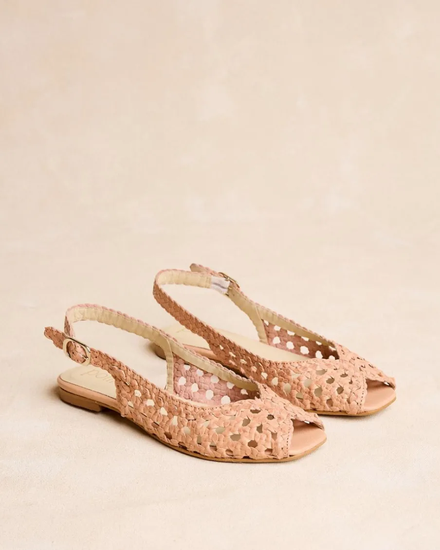 Tressé|Sandales-Polin et moi Bride arrière Minia Tressées Sable