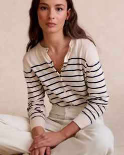 Point|Cardigans Et Pulls-Polin et moi Cardigan rayé Dirunia Cru