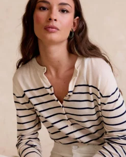Point|Cardigans Et Pulls-Polin et moi Cardigan rayé Dirunia Cru