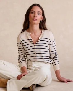 Point|Cardigans Et Pulls-Polin et moi Cardigan rayé Dirunia Cru