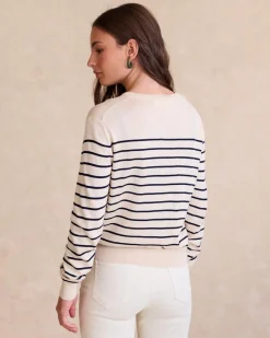 Point|Cardigans Et Pulls-Polin et moi Cardigan rayé Dirunia Cru