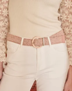 Ceintures-Polin et moi Ceinture en raphia ROSE