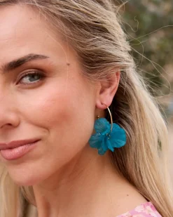 Joaillerie-Polin et moi Cerceaux de fleur de jade Turquoise