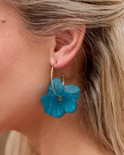 Joaillerie-Polin et moi Cerceaux de fleur de jade Turquoise