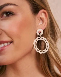 Joaillerie-Polin et moi Cerceaux en raphia Mirage blanc