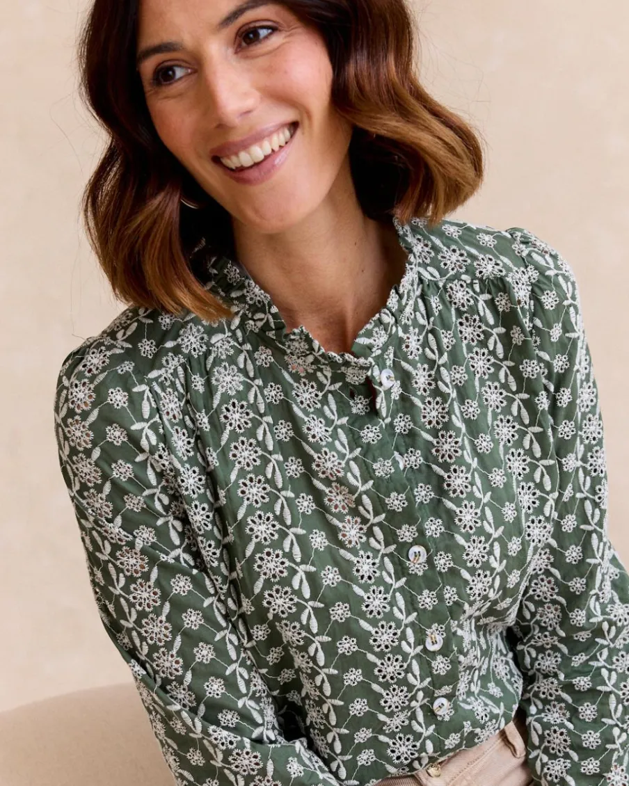 Maternité|Chemisiers Et Chemises-Polin et moi Chemise à volants Aurora Vertforêt