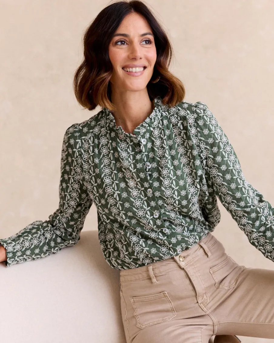 Maternité|Chemisiers Et Chemises-Polin et moi Chemise à volants Aurora Vertforêt