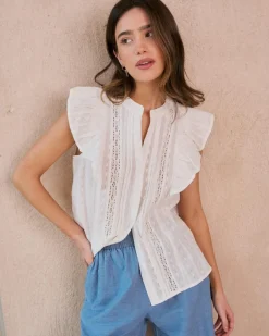 Maternité|Chemisiers Et Chemises-Polin et moi Chemise à volants Ish blanc