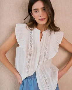 Maternité|Chemisiers Et Chemises-Polin et moi Chemise à volants Ish blanc