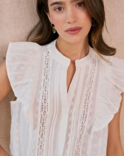 Maternité|Chemisiers Et Chemises-Polin et moi Chemise à volants Ish blanc