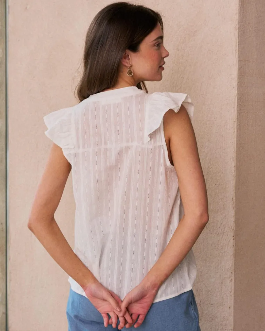 Maternité|Chemisiers Et Chemises-Polin et moi Chemise à volants Ish blanc