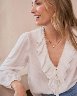 Chemisiers Et Chemises-Polin et moi Chemise à volants Juliette blanc