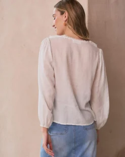 Chemisiers Et Chemises-Polin et moi Chemise à volants Juliette blanc