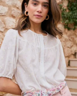 Maternité|Chemisiers Et Chemises-Polin et moi Chemise avec broderie Lua blanc