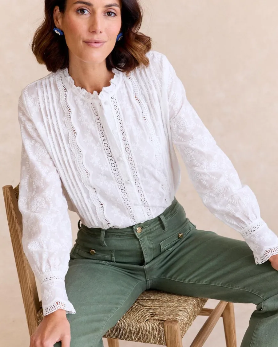 Maternité|Chemisiers Et Chemises-Polin et moi Chemise brodée he BLANC