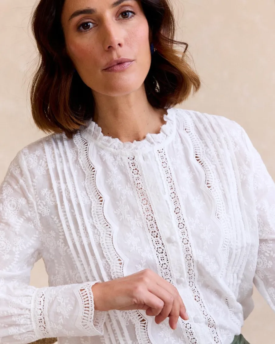 Maternité|Chemisiers Et Chemises-Polin et moi Chemise brodée he BLANC