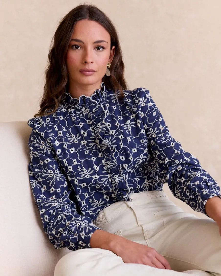 Maternité|Chemisiers Et Chemises-Polin et moi Chemise brodée Guada DENIM