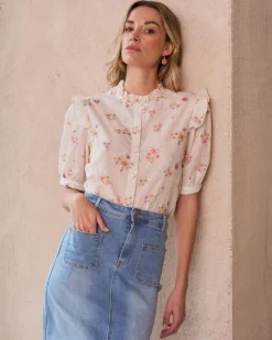 Maternité|Chemisiers Et Chemises-Polin et moi Chemise brodée Nati Cru